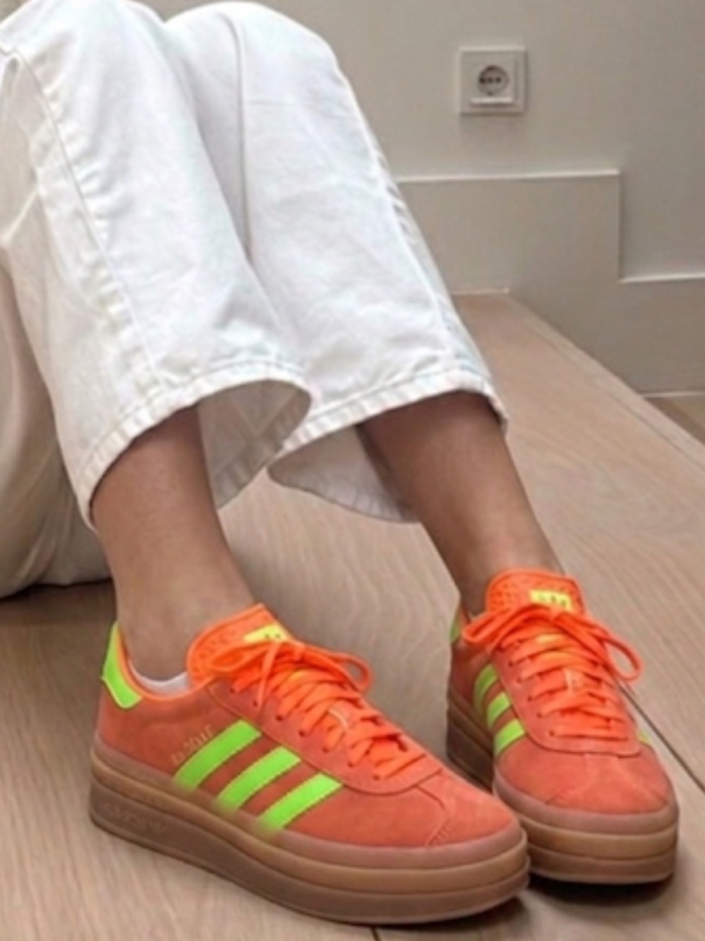 Adidas Gazelle Bold Platform in Solar Orange & Neon Green
